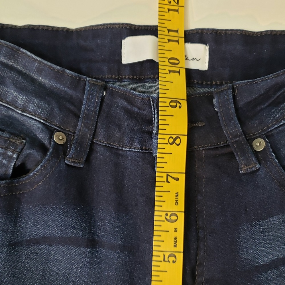 KanCan Dark Wash Flare Women's Small Jeans Tall Whiskered High Rise Denim - Picture 8 of 15